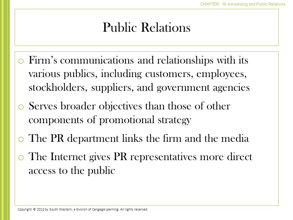 Public Relations and the Government